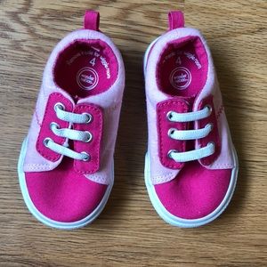 Size 4 Baby Girl Shoes Pink & White Slip On